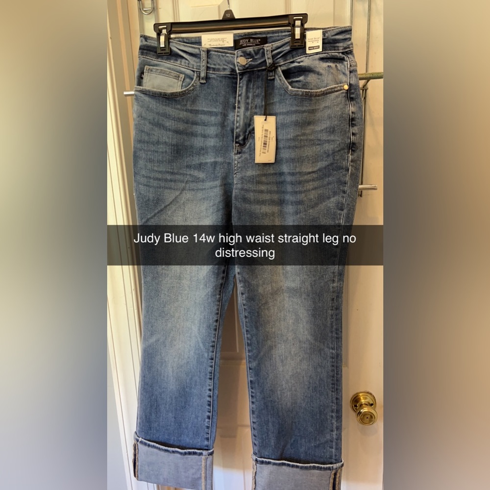 NWT Women's Judy Blue 14W High Waist Straight Leg No Distressing